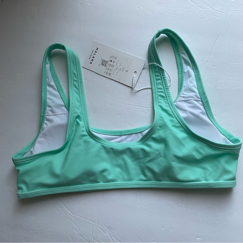 HALARA Mint Green Sporty Swim Top, S - Picture 2 of 4